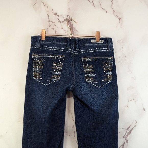 Wrangler Rock 47 Jeans Women 27 X 27 Low Rise Bootcut Denim Crop Short Petite - Picture 6 of 13